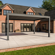 Bracken Outdoors Meridian 5m x 4m Grey Motorised Aluminium Garden Pergola with LED Lights