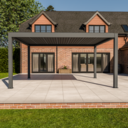Bracken Outdoors Meridian 5m x 4m Grey Motorised Aluminium Garden Pergola with LED Lights
