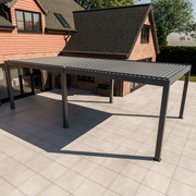 Bracken Outdoors Meridian 8m x 4m Motorised Grey Aluminium Garden Pergola with LED Lights