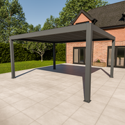 Bracken Outdoors Meridian 5m x 4m Grey Motorised Aluminium Garden Pergola with LED Lights