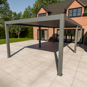 Bracken Outdoors Meridian 8m x 4m Motorised Grey Aluminium Garden Pergola with LED Lights
