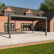Bracken Outdoors Meridian 5m x 4m Grey Motorised Aluminium Garden Pergola with LED Lights