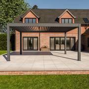 Bracken Outdoors Meridian 5m x 4m Grey Motorised Aluminium Garden Pergola with LED Lights