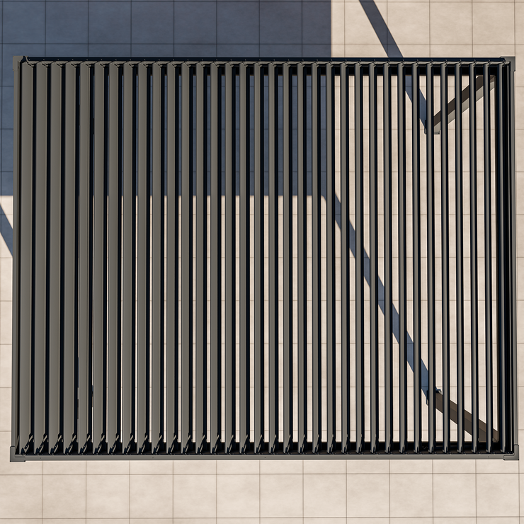 Bracken Outdoors Meridian 5m x 4m Grey Motorised Aluminium Garden Pergola with LED Lights