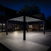 Bracken Outdoors Meridian 5m x 4m Grey Motorised Aluminium Garden Pergola with LED Lights