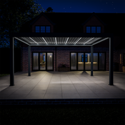 Bracken Outdoors Meridian 5m x 4m Grey Motorised Aluminium Garden Pergola with LED Lights