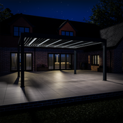 Bracken Outdoors Meridian 5m x 4m Grey Motorised Aluminium Garden Pergola with LED Lights