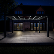 Bracken Outdoors Meridian 5m x 4m Grey Motorised Aluminium Garden Pergola with LED Lights
