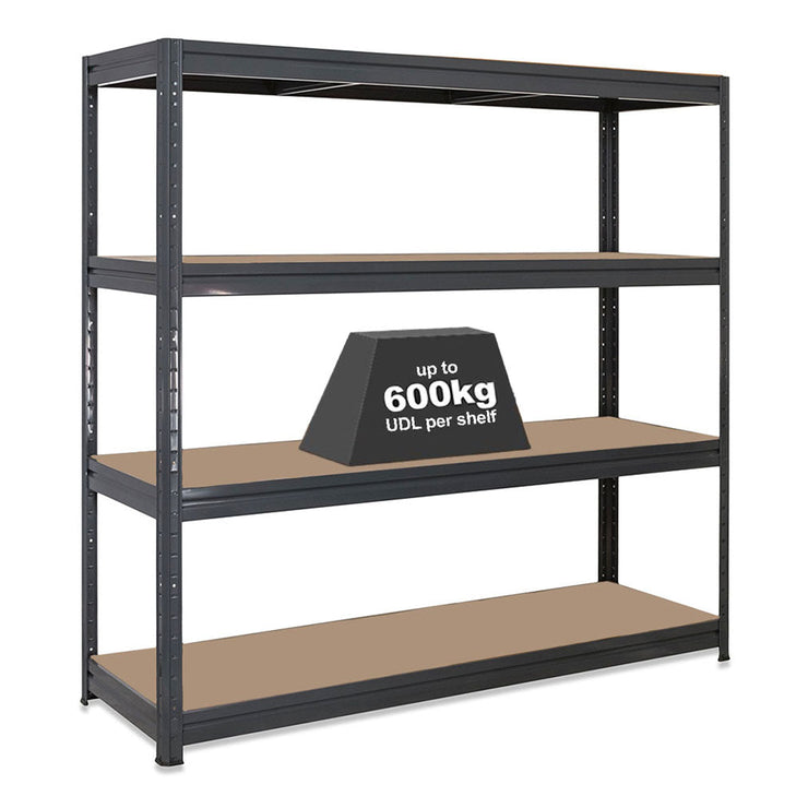 1x HRX Heavy Duty Garage Shelving - 1770mm High - up to 600kg - Grey