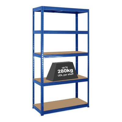 1x VRS Garage Shelving - 2130mm High - 200/280kg - Blue