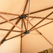 Bracken Outdoors Verona Sand 3m x 3m Square Wood Effect Cantilever Parasol