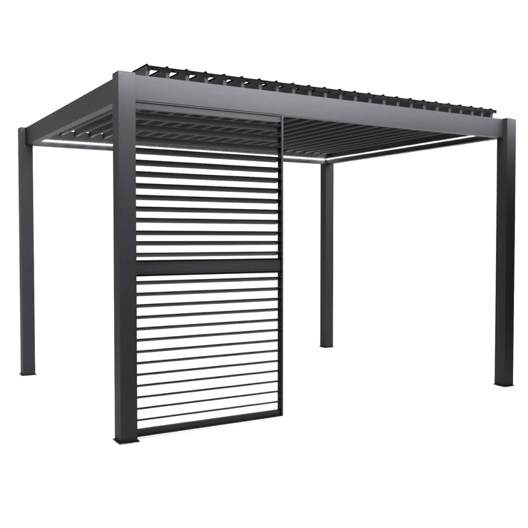Bracken Outdoors Anthracite Louvre Shutters Fixed Panel for 4m Garden Pergola