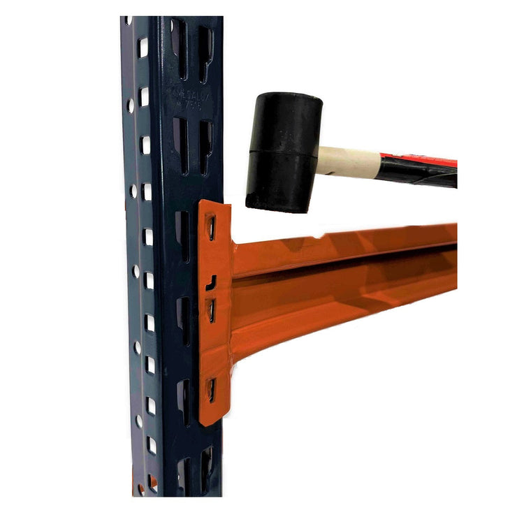 1x Mecalux Heavy Duty Longspan Shelving - 3000mm High - Blue & Orange