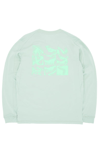 Arc'teryx Men's Kragg SL Bird Tile Long Sleeve T-Shirt - Stone Green / Phosphorescent