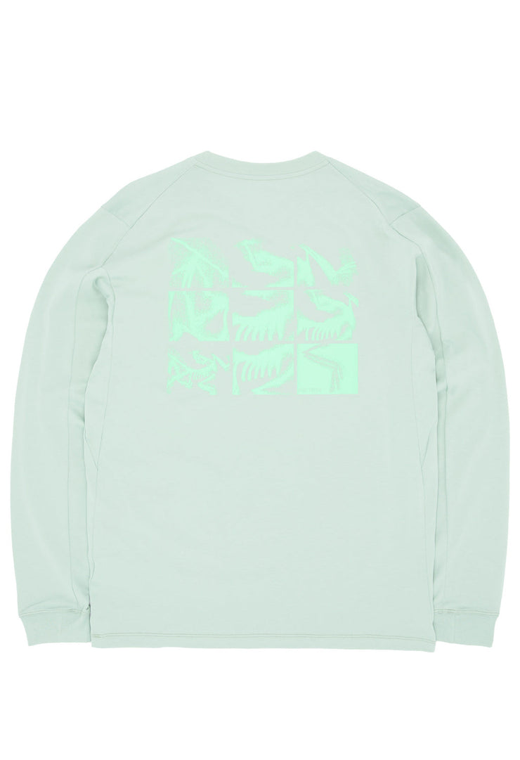 Arc'teryx Men's Kragg SL Bird Tile Long Sleeve T-Shirt - Stone Green / Phosphorescent