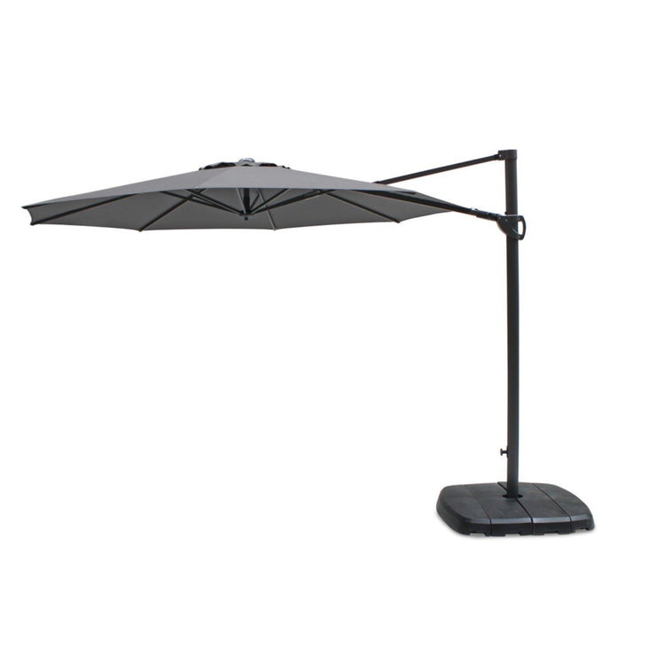 Kettler Slate Grey 3m Round Free Arm Cantilever Parasol with Base