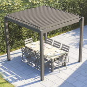 Bracken Outdoors Gemini 3m x 3m Grey Square Aluminium Garden Pergola