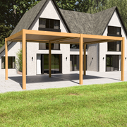 Bracken Outdoors Gemini 6m x 4m Wood Effect Rectangular Aluminium Garden Pergola