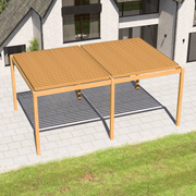Bracken Outdoors Gemini 6m x 4m Wood Effect Rectangular Aluminium Garden Pergola