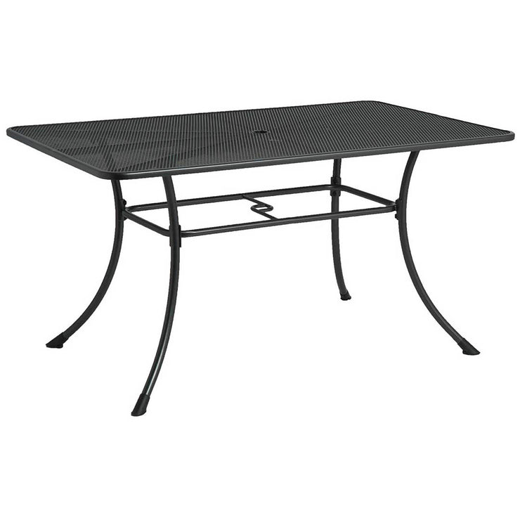 Alexander Rose Portofino 6 Seater Metal Garden Furniture Set with Rectangular Table, Armchairs & Side Chairs