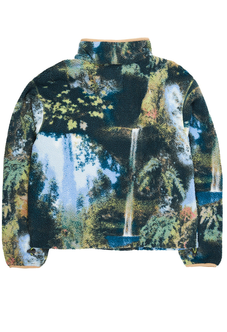 Columbia Women's Helvetia Cropped Half Snap Fleece - Napa Green Chasing Falls Print