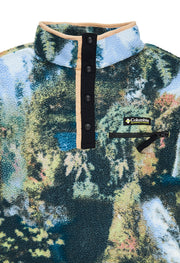 Columbia Women's Helvetia Cropped Half Snap Fleece - Napa Green Chasing Falls Print