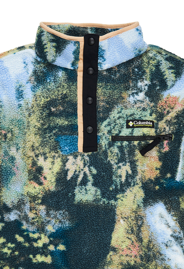 Columbia Women's Helvetia Cropped Half Snap Fleece - Napa Green Chasing Falls Print