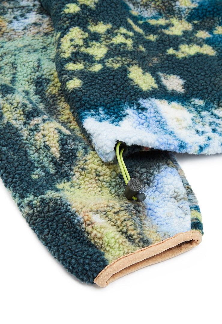 Columbia Women's Helvetia Cropped Half Snap Fleece - Napa Green Chasing Falls Print