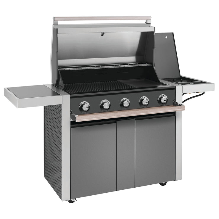 BeefEater 1500 Series 5 Burner Gas Barbecue with Cabinet Trolley and Side Burner