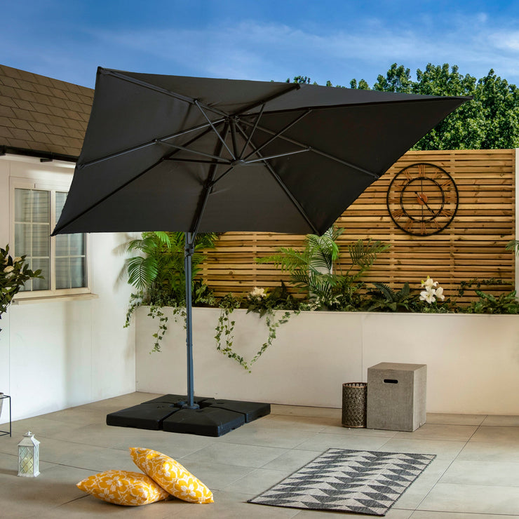 Bracken Outdoors Naples Grey 2.5m x 2.5m Square Cantilever Parasol