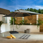 Bracken Outdoors Verona Grey 3m x 3m Square Wood Effect Cantilever Parasol