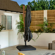 Bracken Outdoors Verona Grey 3m x 3m Square Wood Effect Cantilever Parasol