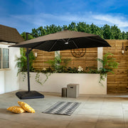Bracken Outdoors Napoli Grey 3m x 3m Square Cantilever Parasol With LED Lights *Damaged Box*