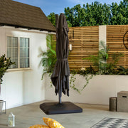 Bracken Outdoors Napoli Grey 3m x 3m Square Cantilever Parasol With LED Lights *Damaged Box*