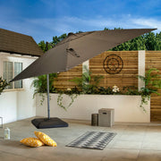 Bracken Outdoors Napoli Grey 3m x 3m Square Cantilever Parasol With LED Lights *Damaged Box*