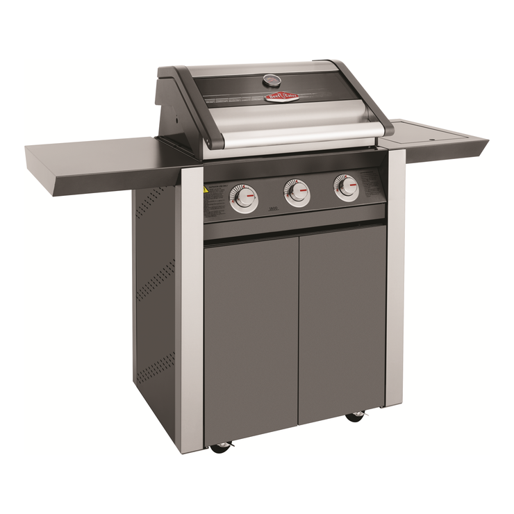 Beefeater 1600 Series Dark 3 Burner Gas BBQ with Trolley and Side Burner