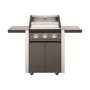 Beefeater 1600 Series Dark 3 Burner Gas BBQ with Trolley and Side Burner