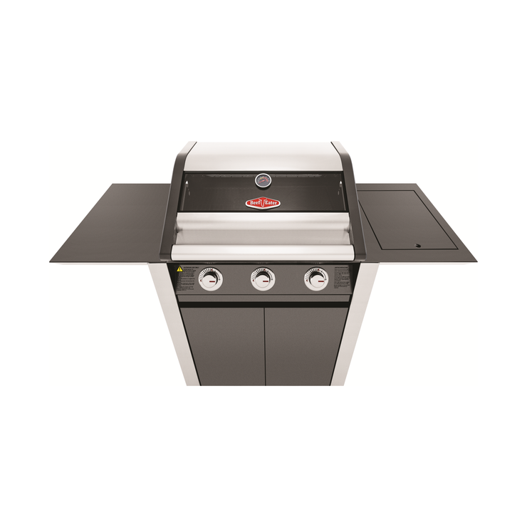 Beefeater 1600 Series Dark 3 Burner Gas BBQ with Trolley and Side Burner