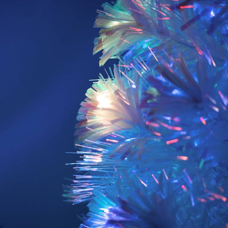 White Fibre Optic Christmas Tree 2ft to 7ft with Multicoloured LED Lights