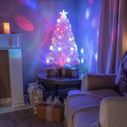 White Fibre Optic Christmas Tree 2ft to 7ft with Multicoloured LED Lights