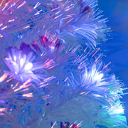 White Fibre Optic Christmas Tree 2ft to 7ft with Multicoloured LED Lights