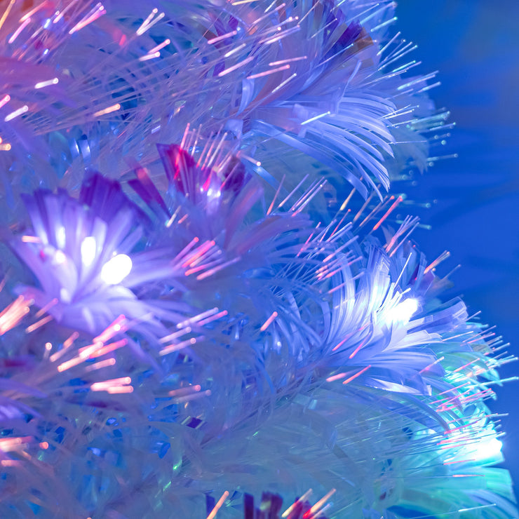 White Fibre Optic Christmas Tree 2ft to 7ft with Multicoloured LED Lights