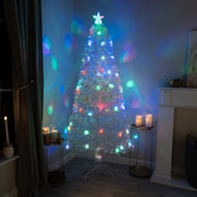 White Fibre Optic Christmas Tree 2ft to 7ft with Multicoloured LED Lights