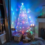 White Fibre Optic Christmas Tree 2ft to 7ft with Multicoloured LED Lights