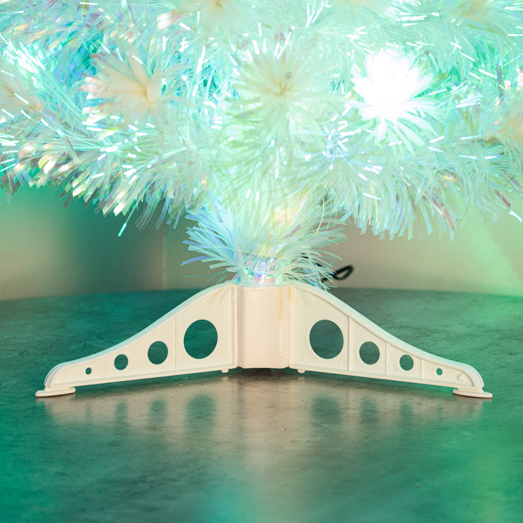 White Fibre Optic Christmas Tree 2ft to 7ft with Multicoloured LED Lights