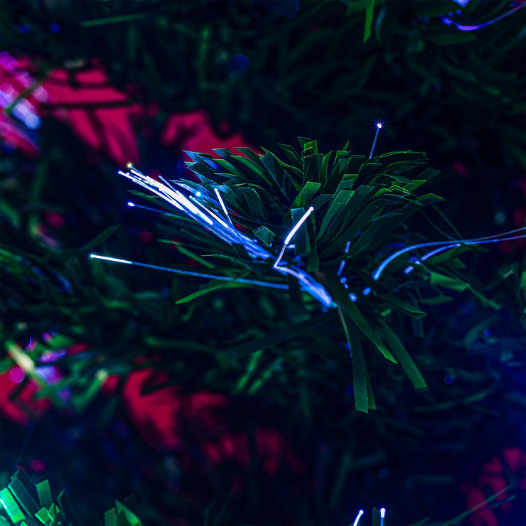Fibre Optic Green Christmas Tree 2ft to 7ft with Multi-Coloured LED Lights