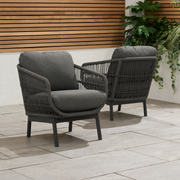 Bracken Outdoors Colorado 2 Seat Aluminium Teak Rope Garden Bistro Set