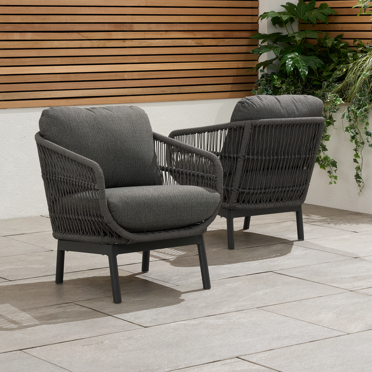 Bracken Outdoors Colorado 2 Seat Aluminium Teak Rope Garden Bistro Set