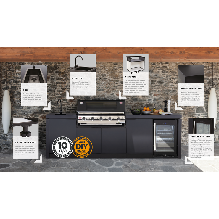 BeefEater 4 Burner Cabinex Premium Outdoor Kitchen with Fridge