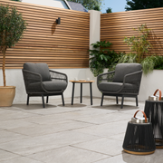 Bracken Outdoors Colorado 2 Seat Aluminium Teak Rope Garden Bistro Set